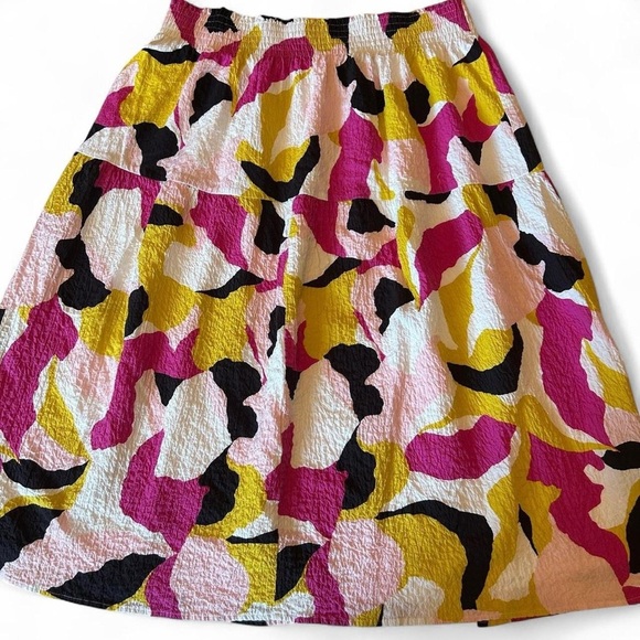 Nine West Color Pop Smocked Waist Midi Skirt – Size Large - Picture 3 of 7